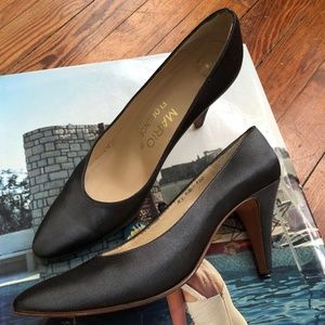 *VINTAGE* Mario of Florence Gray Satin Heels (7)